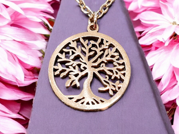 collier arbre de vie acier inoxydable argenté